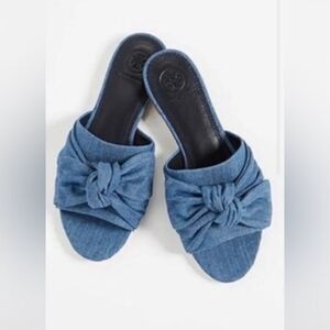 TORY BURCH Annabelle Bow Slides Size 9.5